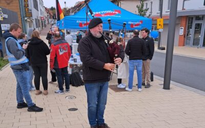 Elzer Infostand mit AntiFa-Besuch und 3 neuen Mitgliedern